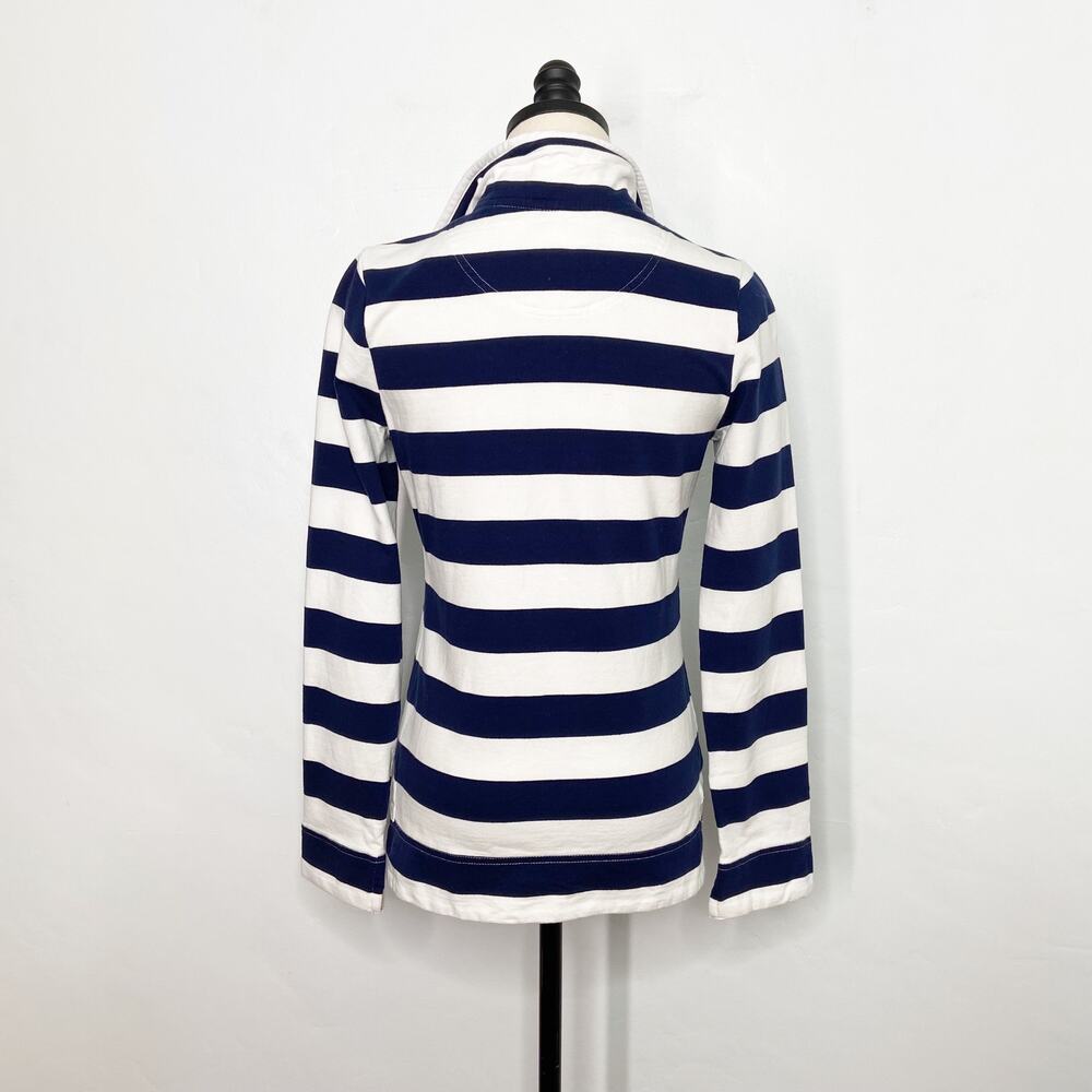 Joules Saunton Striped Funnel Neck Sweatshirt Navy White Nautical Preppy Size XS - Picture 7 of 10